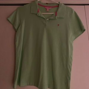 Lily Pulitzer lime green two button polo shirt